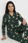 Zivame Farm Lore Knit Cotton Pyjama Set - Pine Grove — thumbnail 3